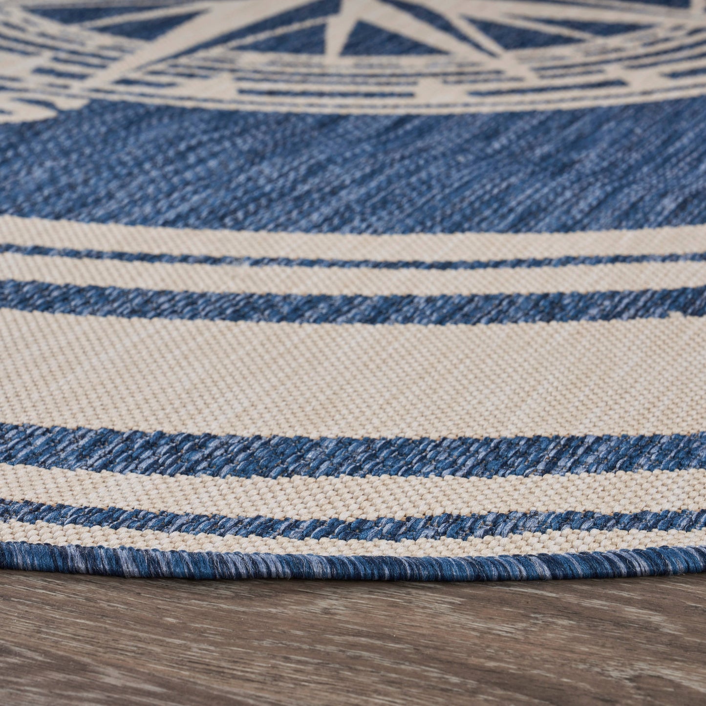 Navigate Navy Blue/White Indoor/Outdoor Area Rug