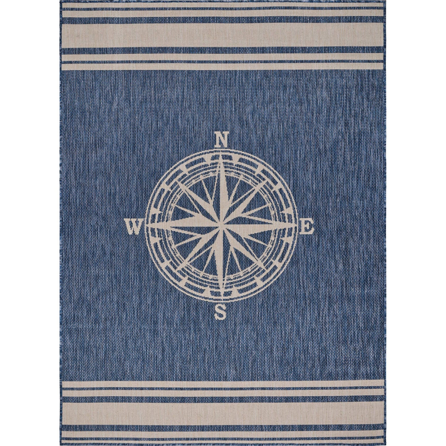 Navigate Navy Blue/White Indoor/Outdoor Area Rug