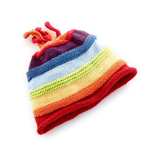 Handmade Rainbow Stripey Baby Beanie Hat