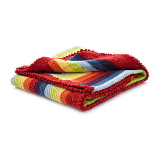Handmade Knit Baby Blanket - Rainbow