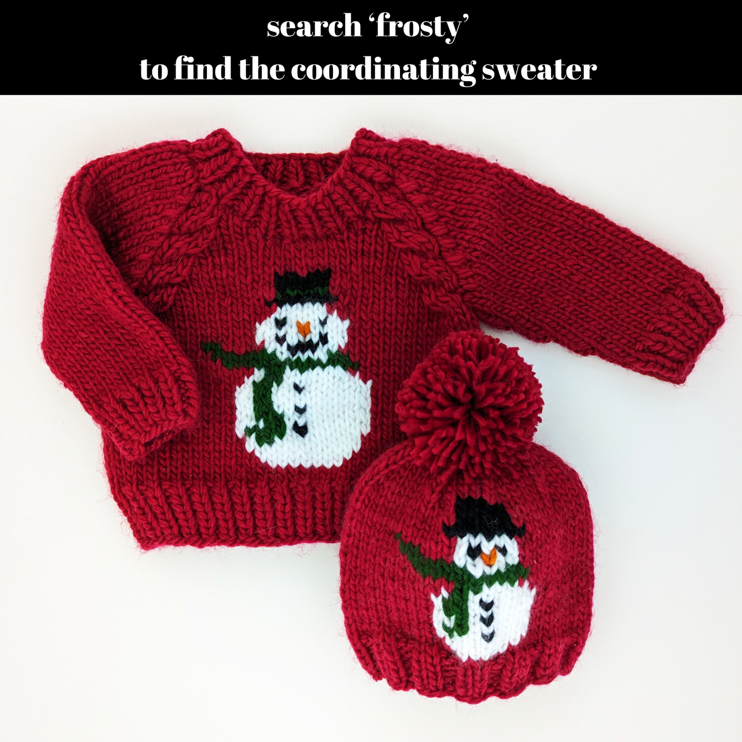 Frosty Snowman Ruby Red Beanie Hat