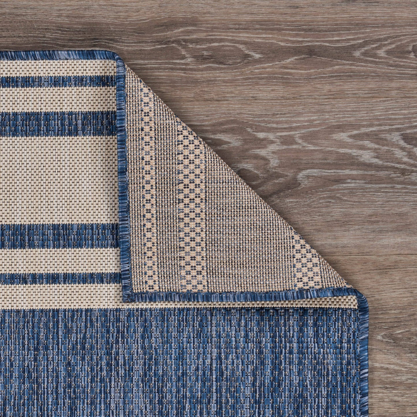 Navigate Navy Blue/White Indoor/Outdoor Area Rug