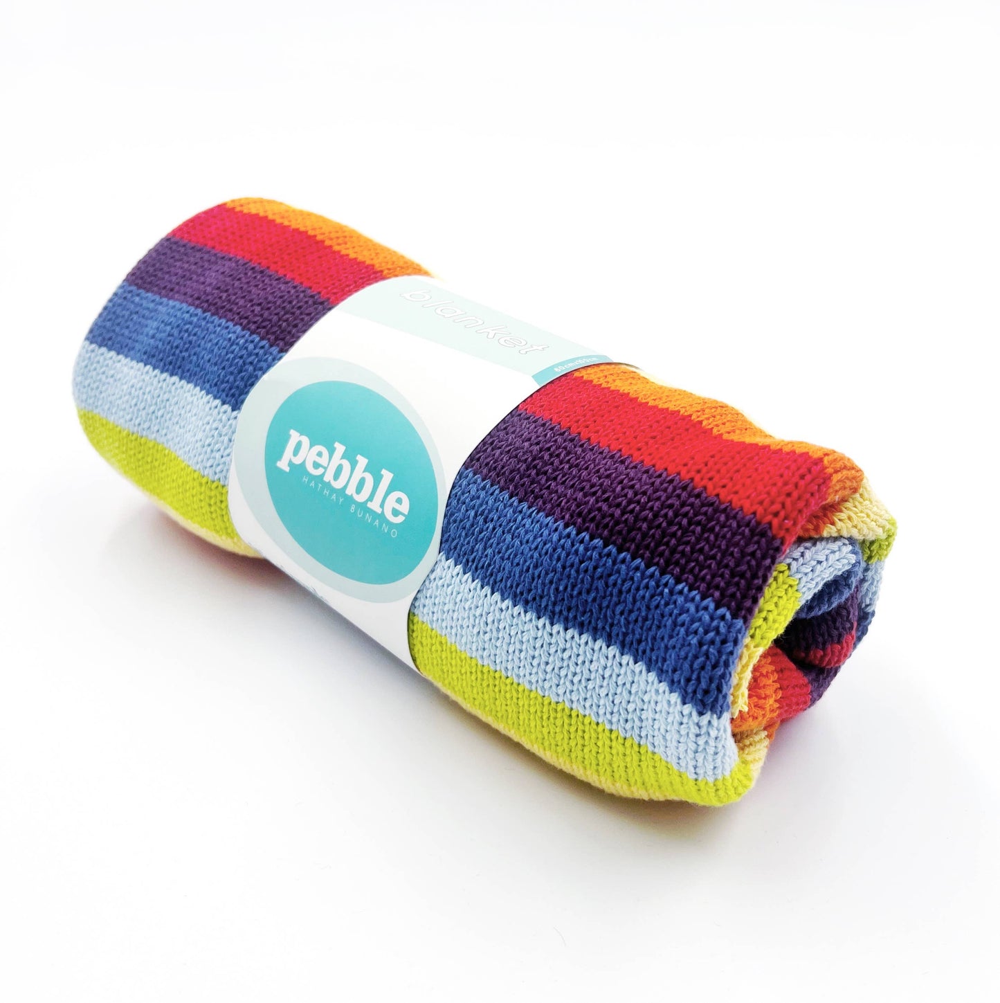 Handmade Knit Baby Blanket - Rainbow