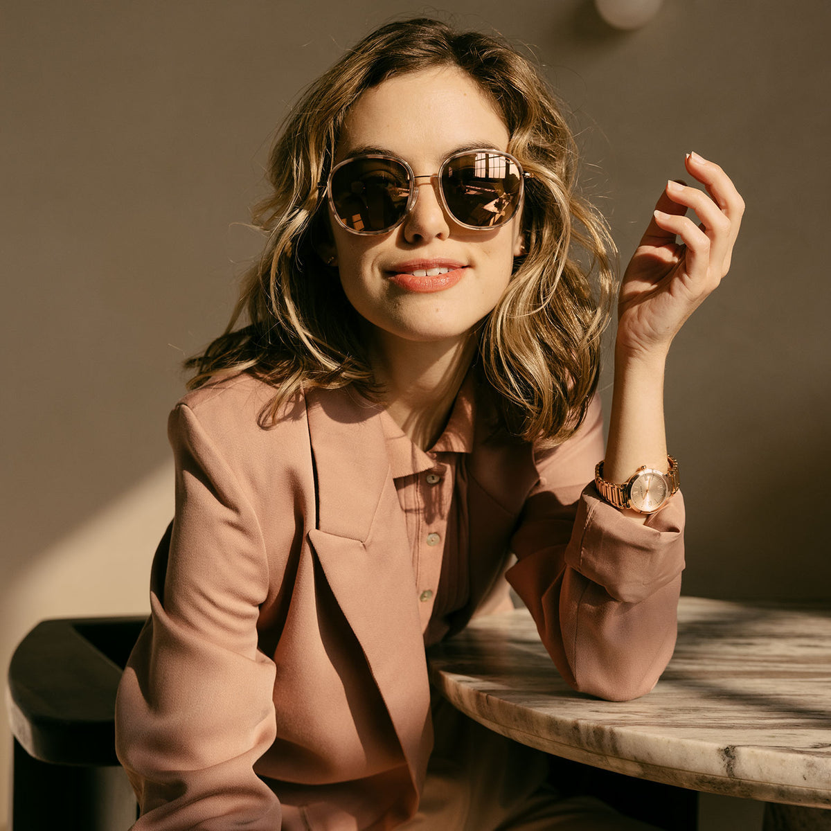 ELINOR FUSION-22K Rose Gold American Gray-Polarized