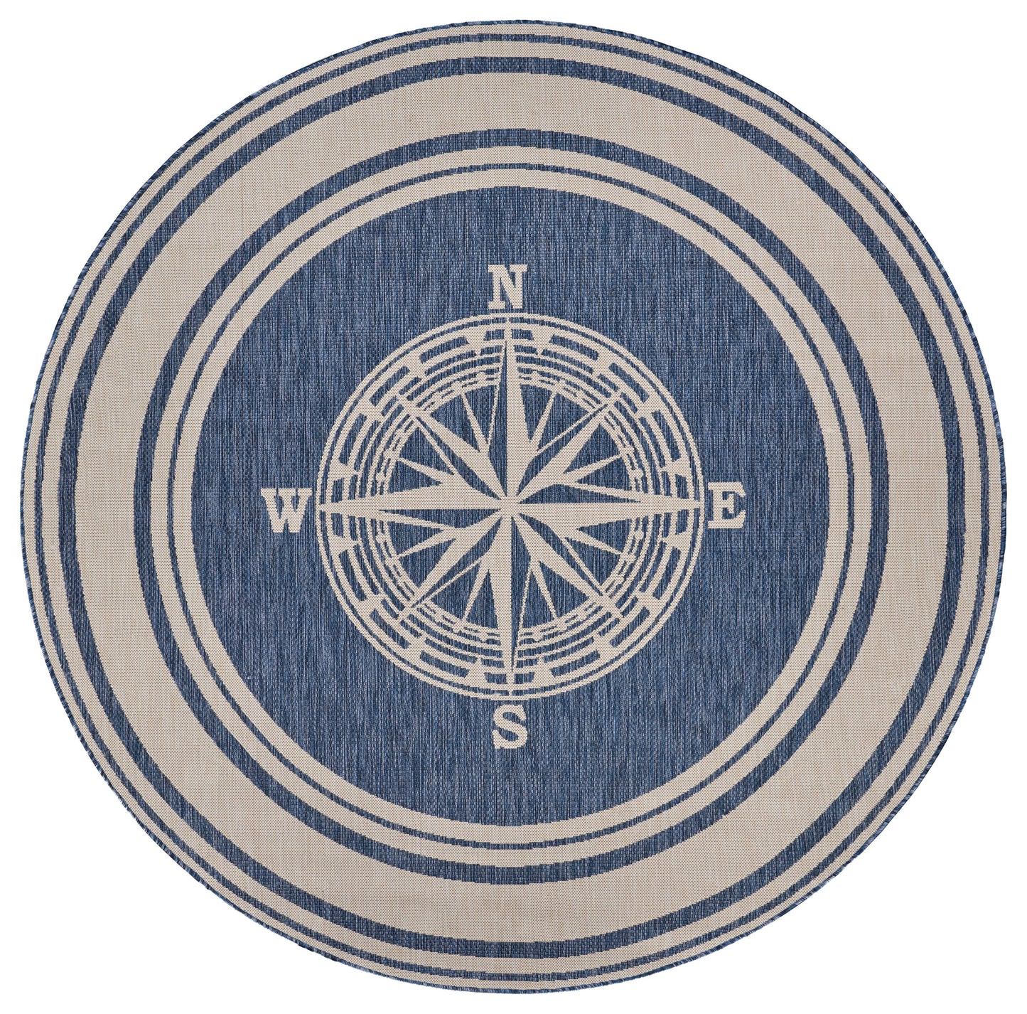 Navigate Navy Blue/White Indoor/Outdoor Area Rug