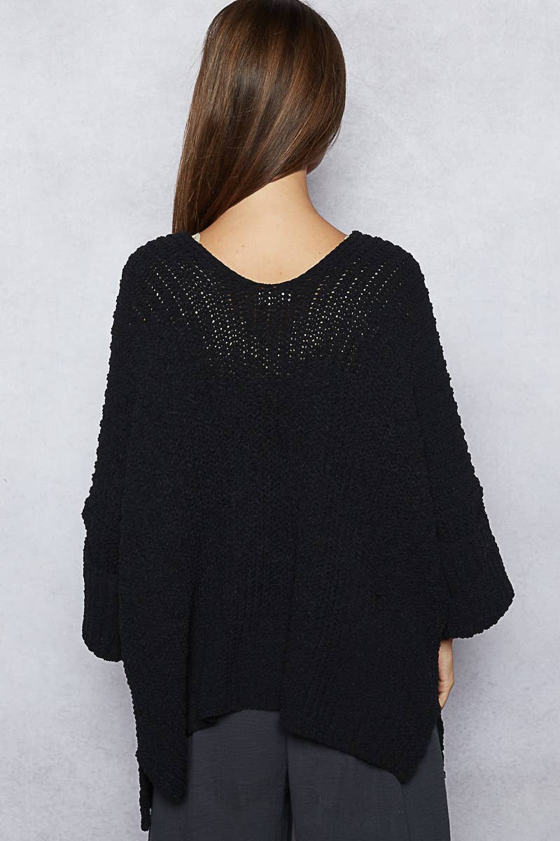 Long sleeve pockets solid sweater cardigan
