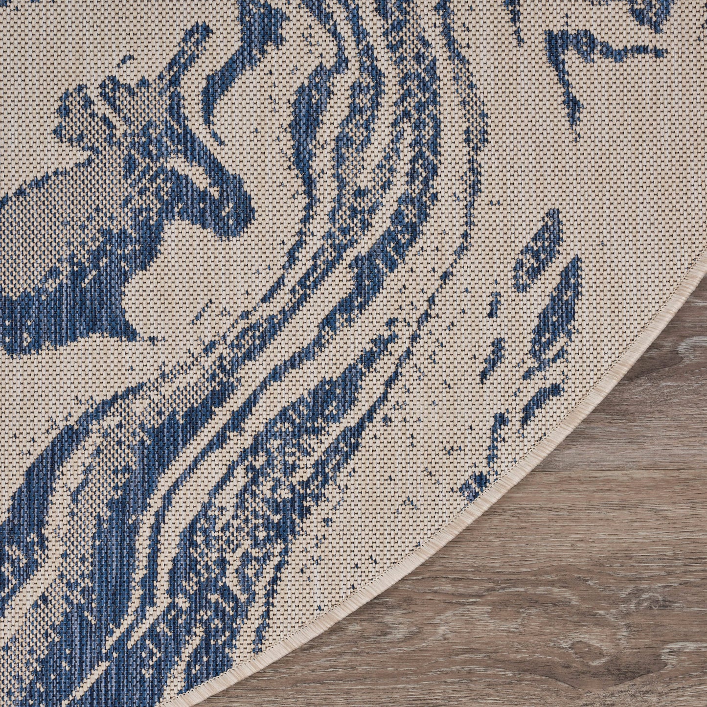 Abstract Oasis White/Navy Indoor/Outdoor Area Rug