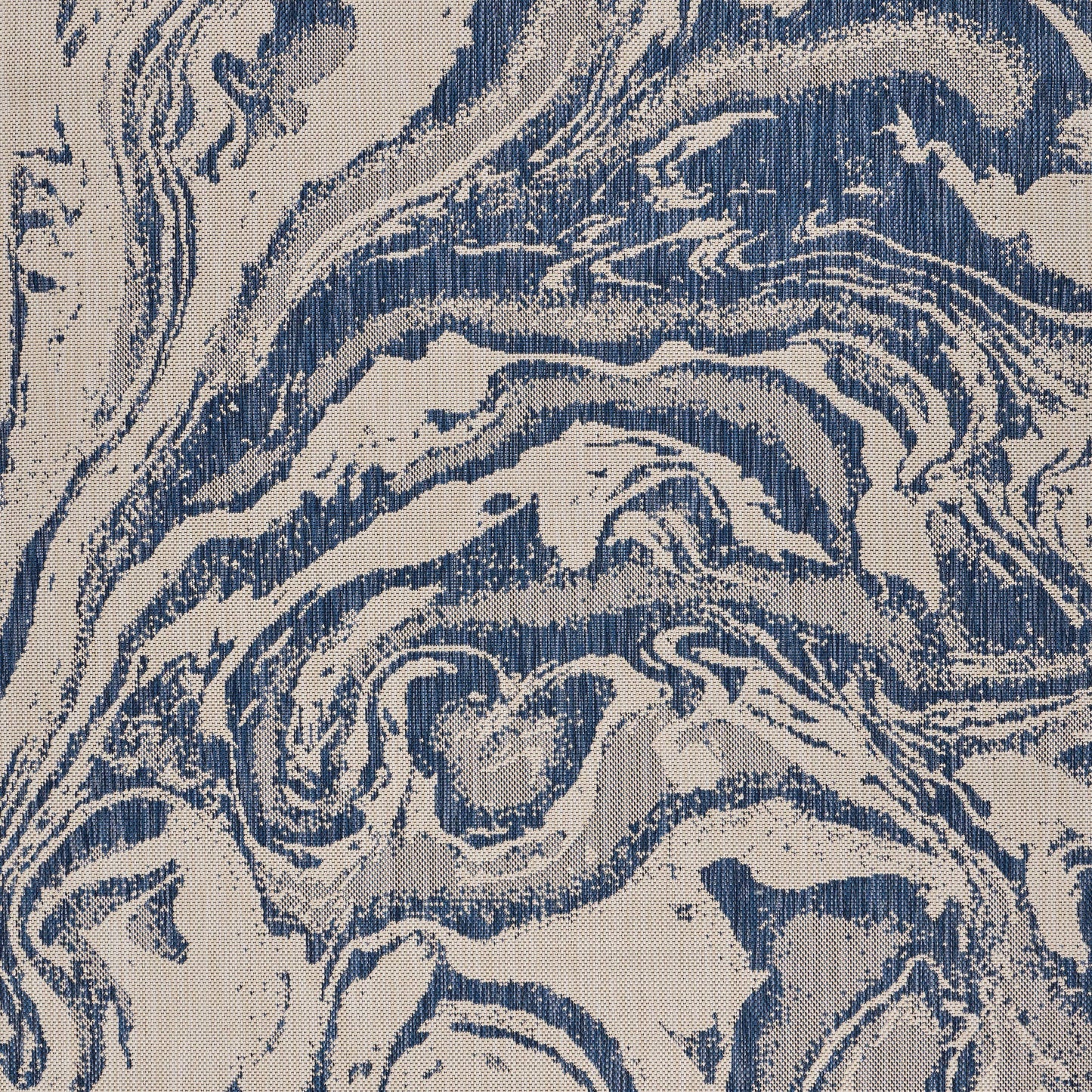 Abstract Oasis White/Navy Indoor/Outdoor Area Rug