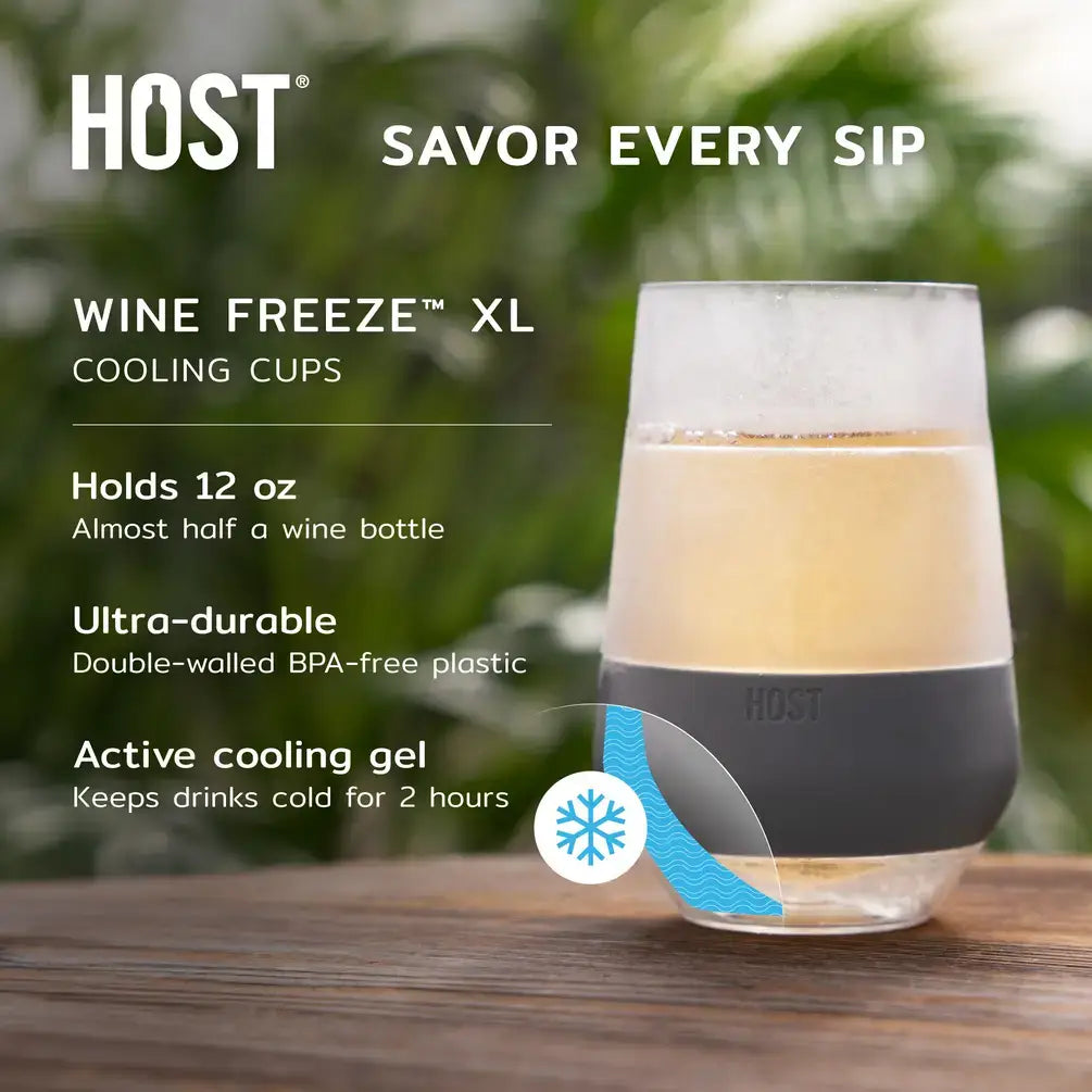 Wine FREEZE™ XL Insulated Cooling Cups - Slate Blue-Set of 2
