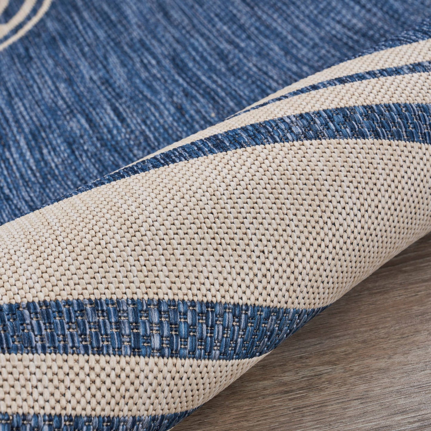 Navigate Navy Blue/White Indoor/Outdoor Area Rug