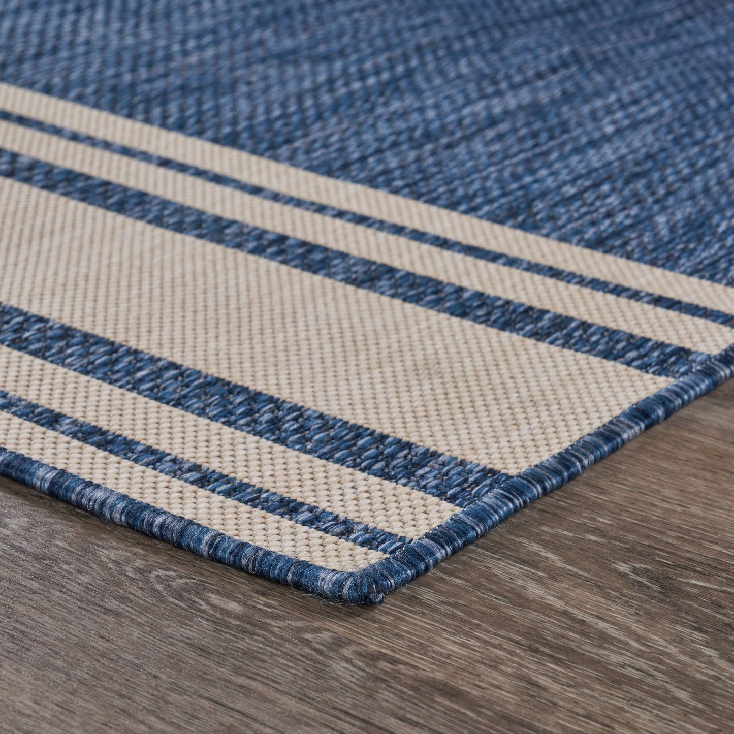Navigate Navy Blue/White Indoor/Outdoor Area Rug