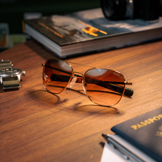 AVIATOR-22K Chocolate Gold Cape Sand-Polarized