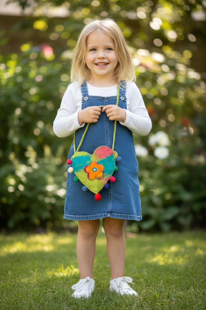 Heart Shaped Felt Purse