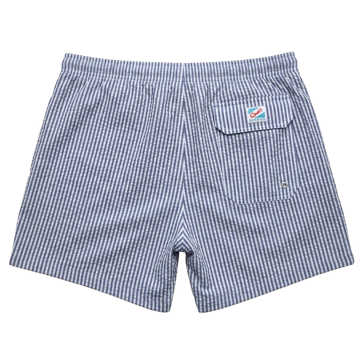 Classic Seersucker Swim Trunk-Navy