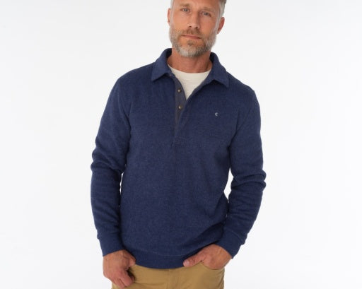 Terry Fleece Collared Sweatshirt