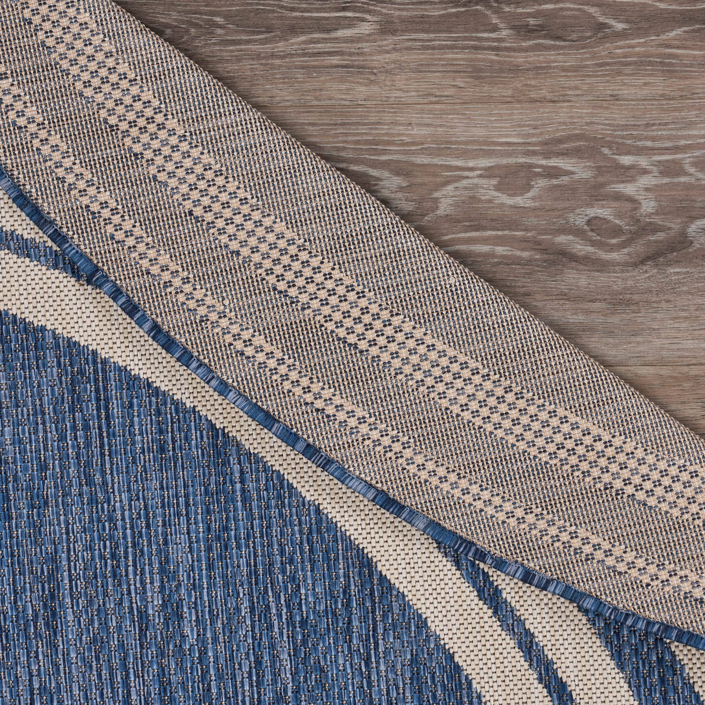 Navigate Navy Blue/White Indoor/Outdoor Area Rug