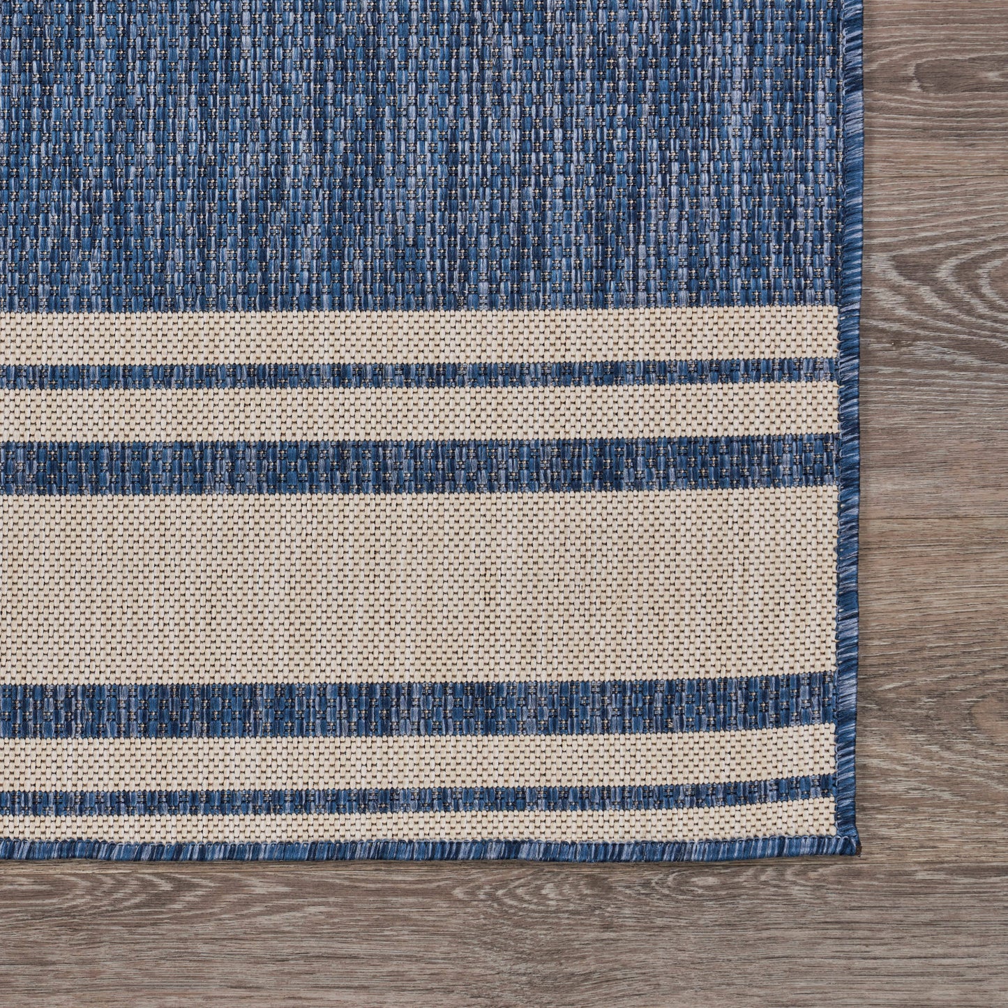 Navigate Navy Blue/White Indoor/Outdoor Area Rug