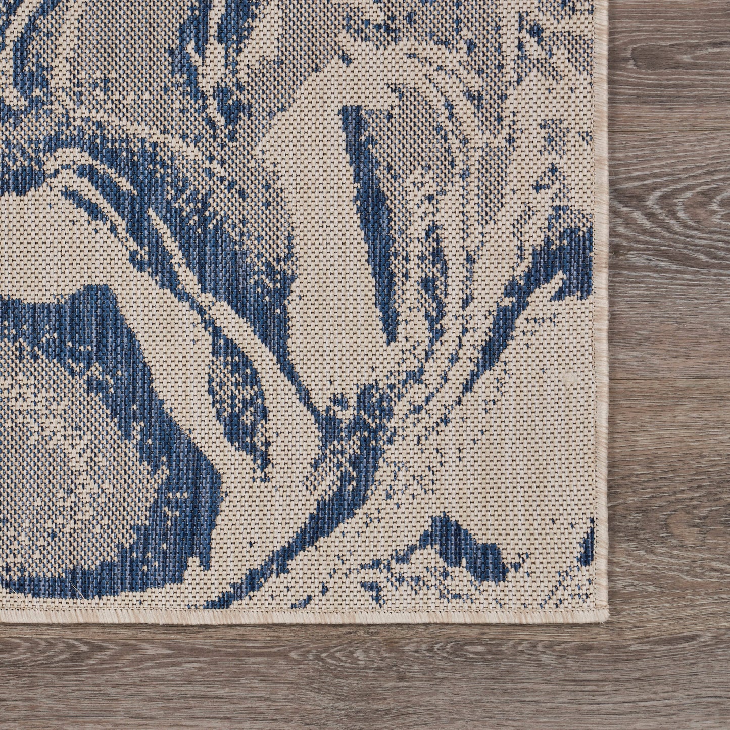 Abstract Oasis White/Navy Indoor/Outdoor Area Rug