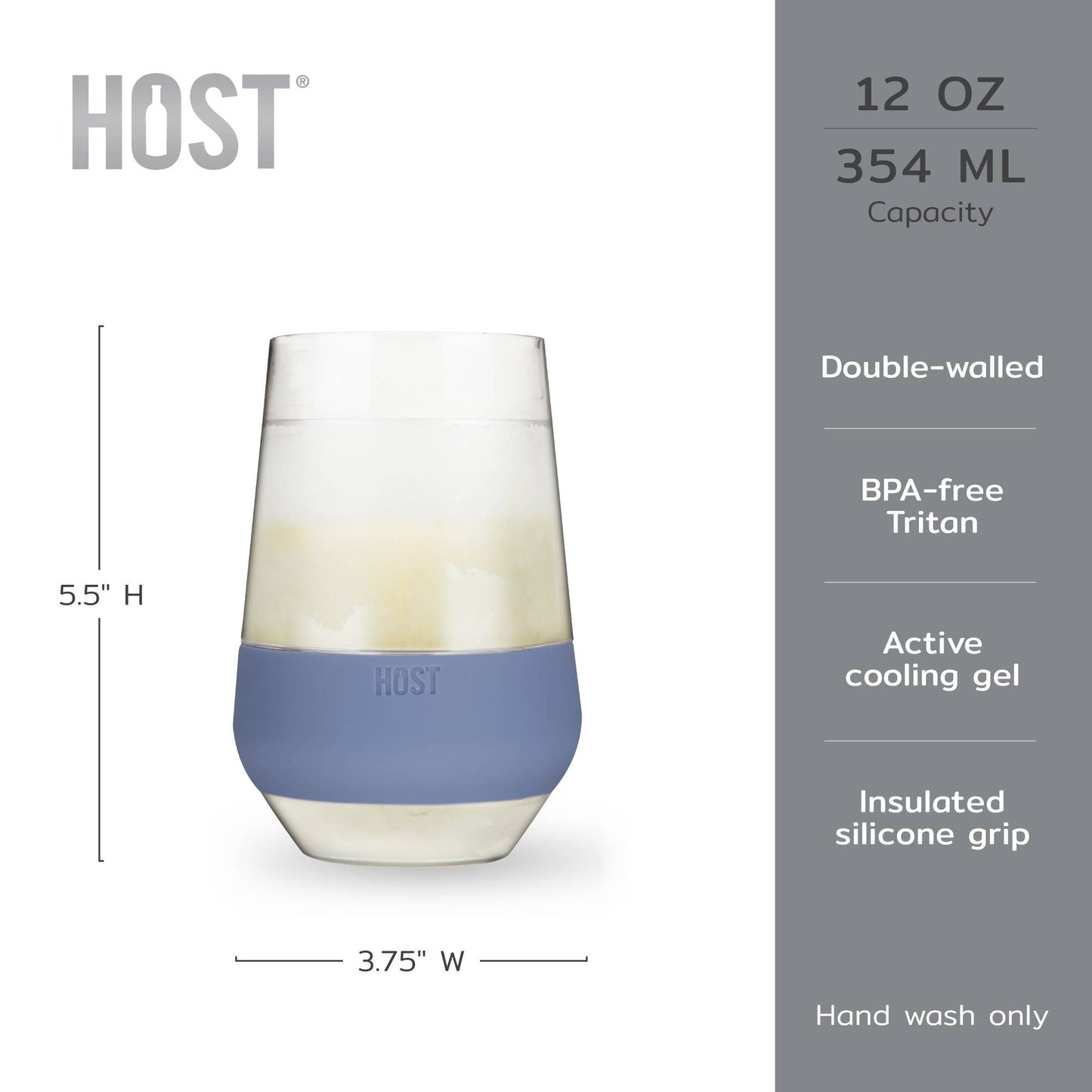 Wine FREEZE™ XL Insulated Cooling Cups - Slate Blue-Set of 2