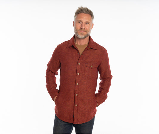 Wool Shacket-Herringbone-Ember