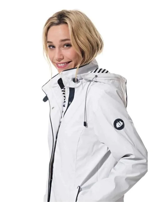 Women's Long Rain Coat/Hublot-White