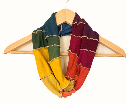 Organic Infinity Scarf in Rainbow - Bamboo, Hemp, Cotton