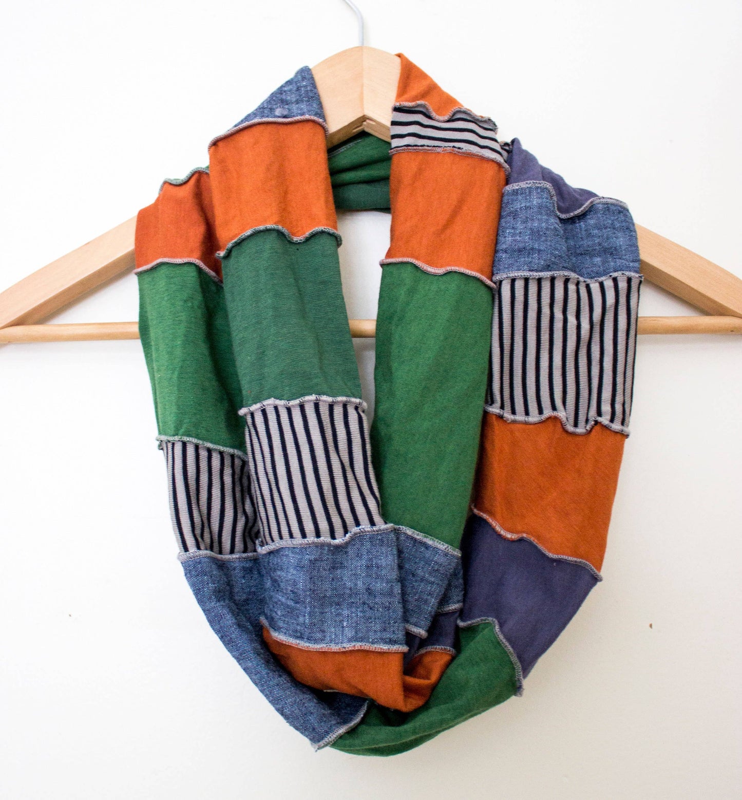 Infinity Scarf in Organic Hemp and Upcycled Fabrics