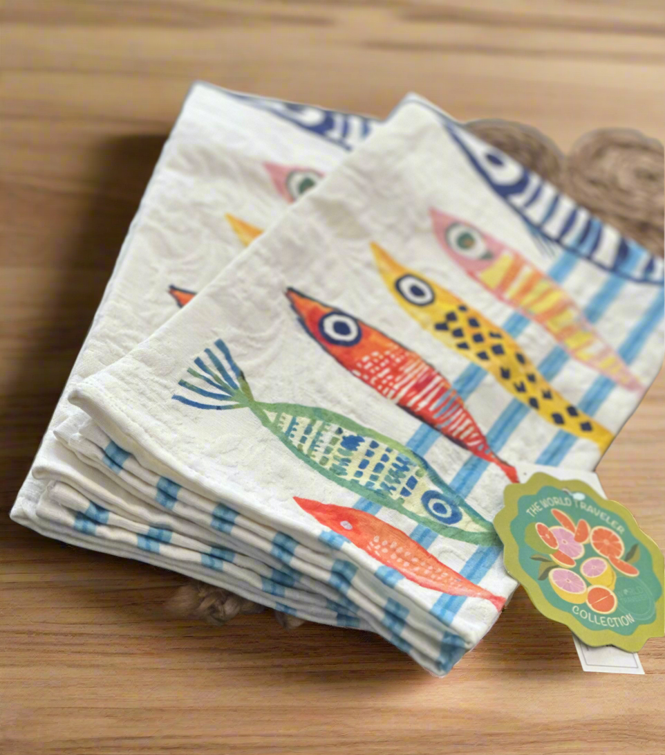 Bright Colored Fun Fish Kitchen Towel