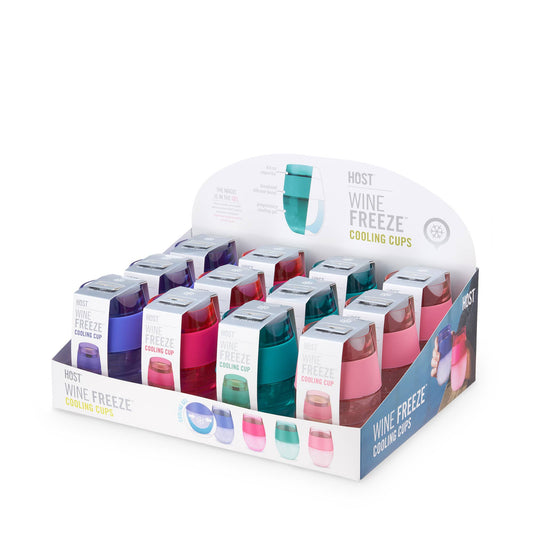 Wine FREEZE™ Cooling Cups - Asst Tinted Colors - CDU of 12