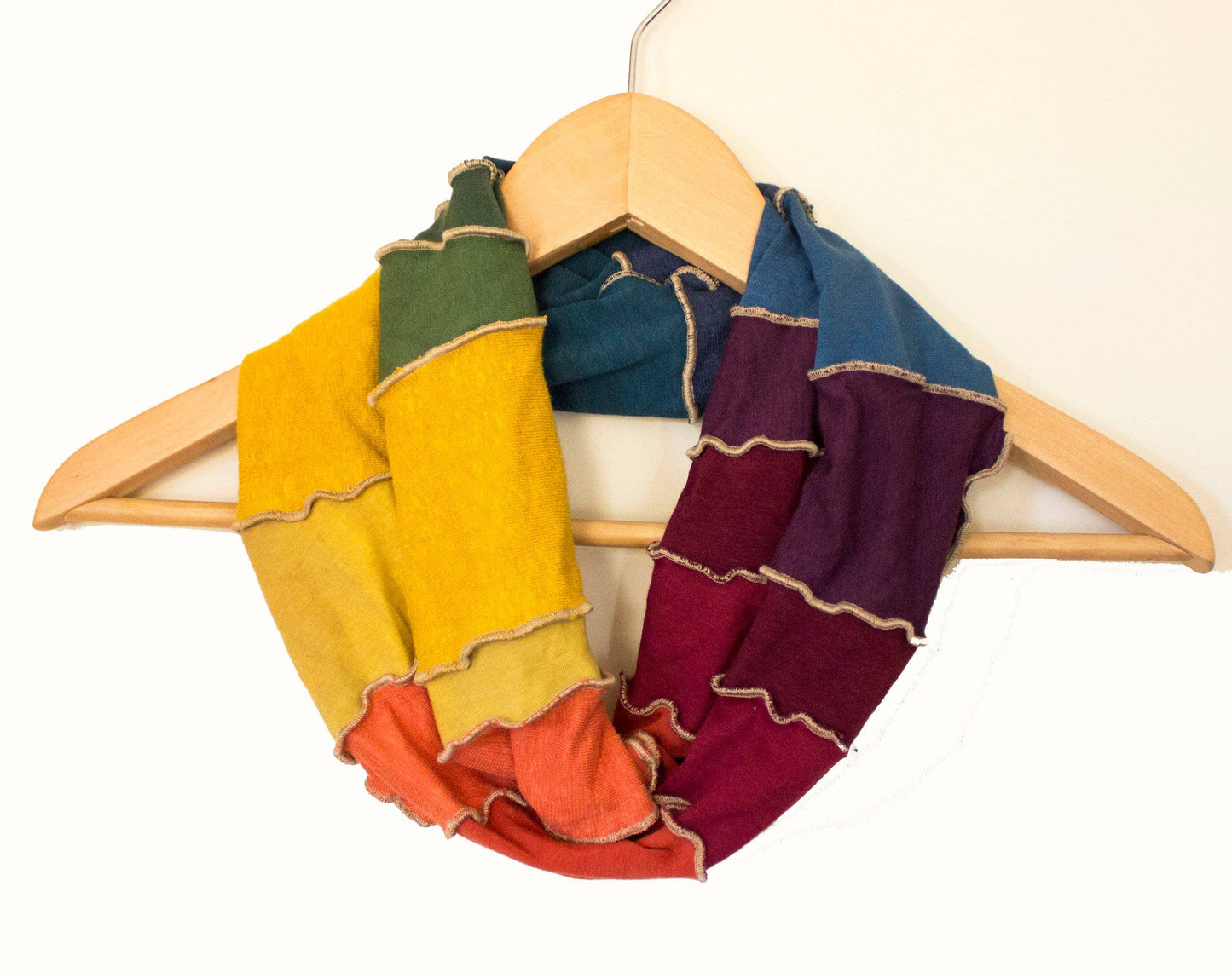 Organic Infinity Scarf in Rainbow - Bamboo, Hemp, Cotton