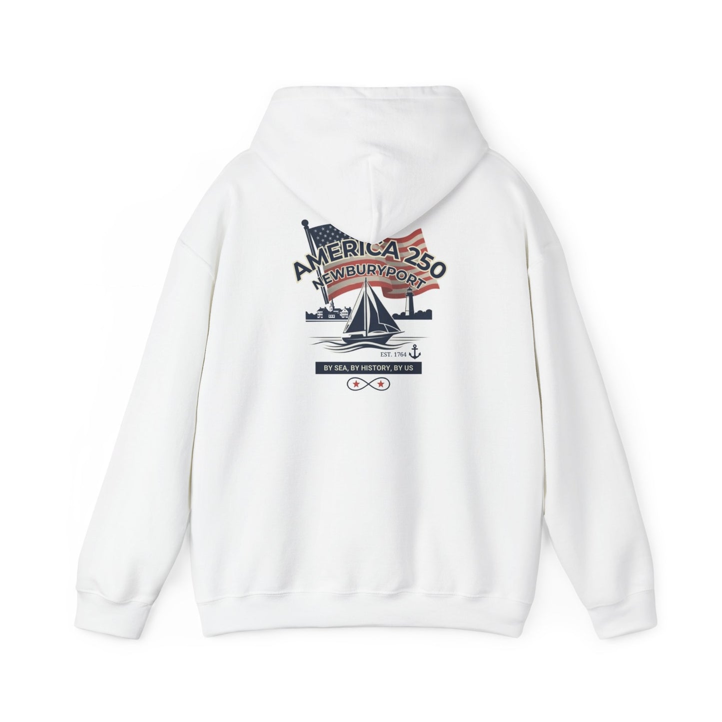 America 250 Newburyport Sailing Hoodie — Patriotic Nautical Sweatshirt
