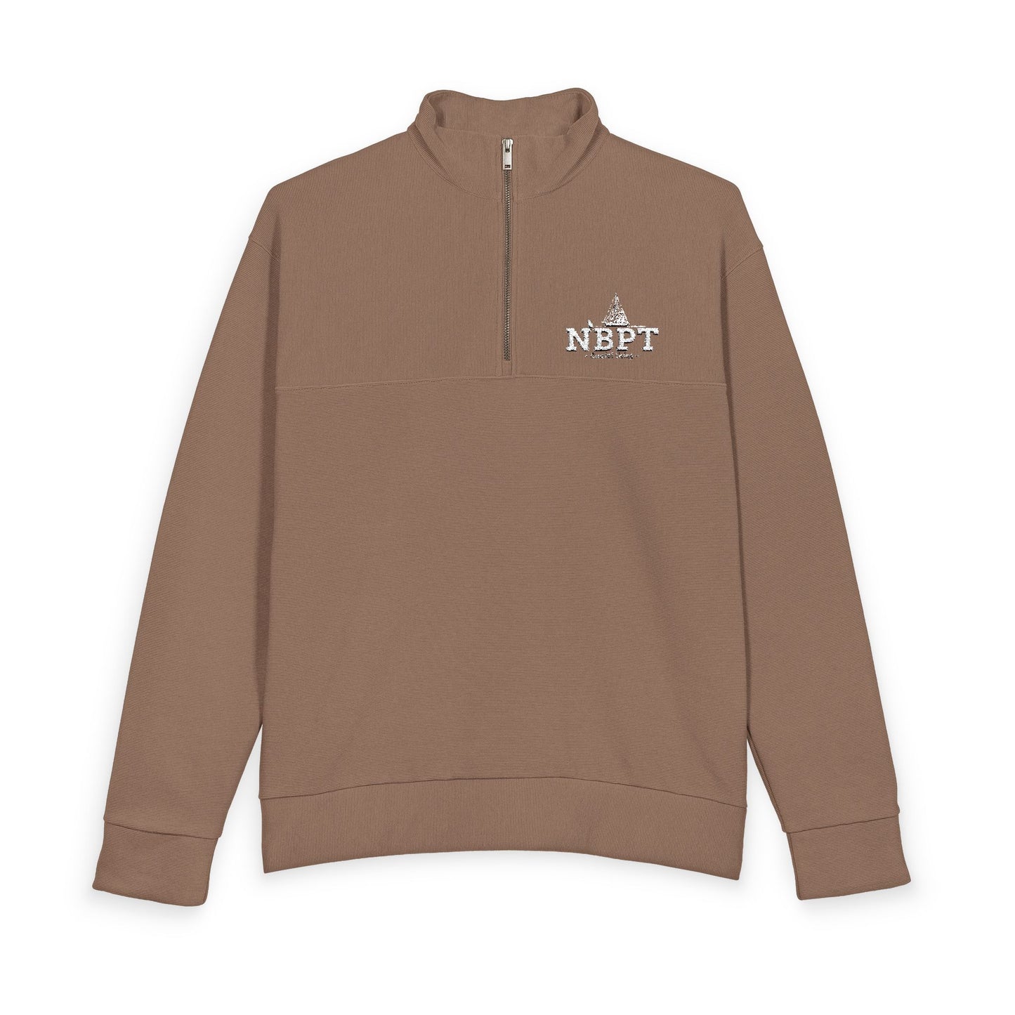 NBPT Men's Quarter-Zip Pullover — Minimal Linear Texture with NBPT Chest Logo