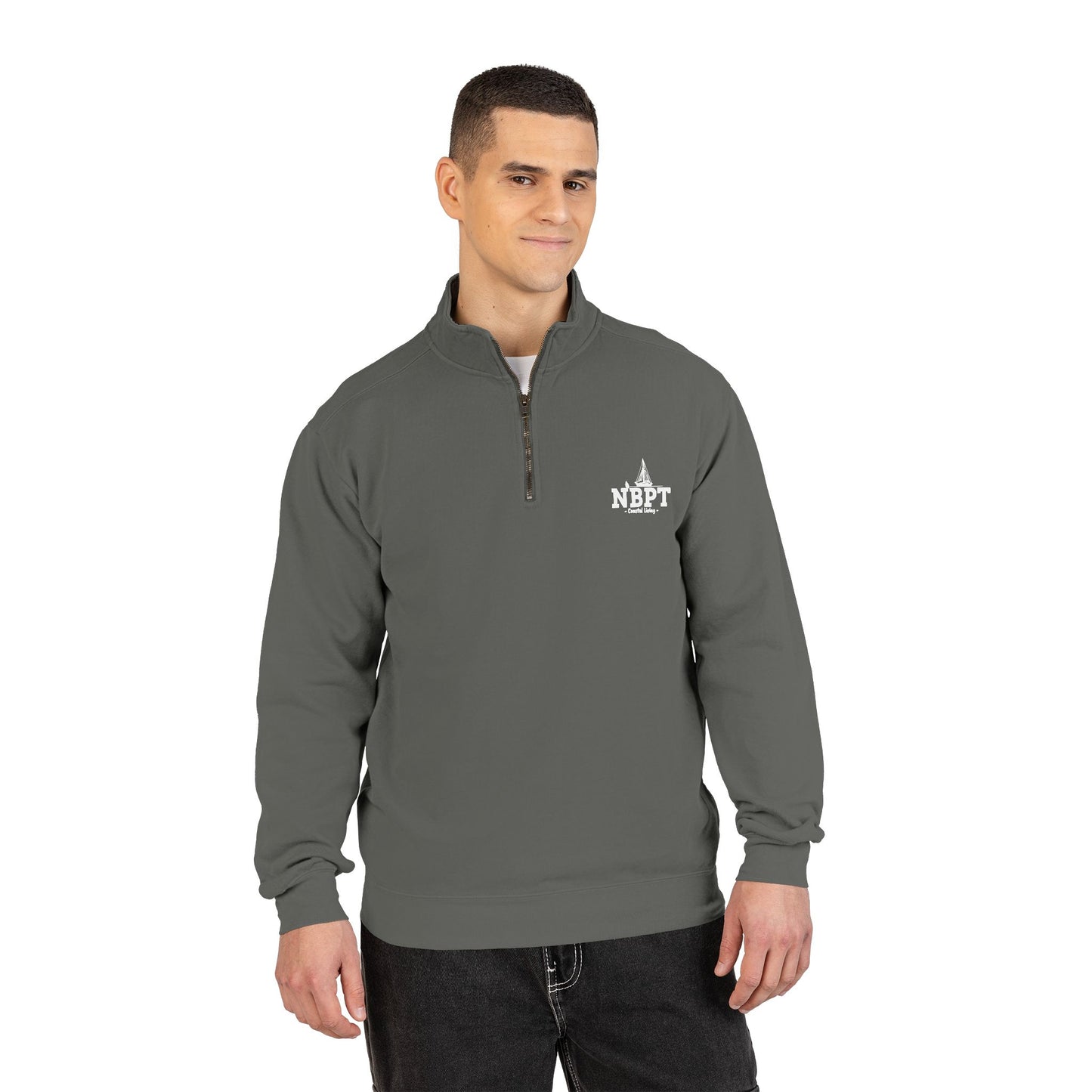 NBPT Logo Quarter-Zip Sweatshirt — Casual Logo Pullover for Everyday Wear