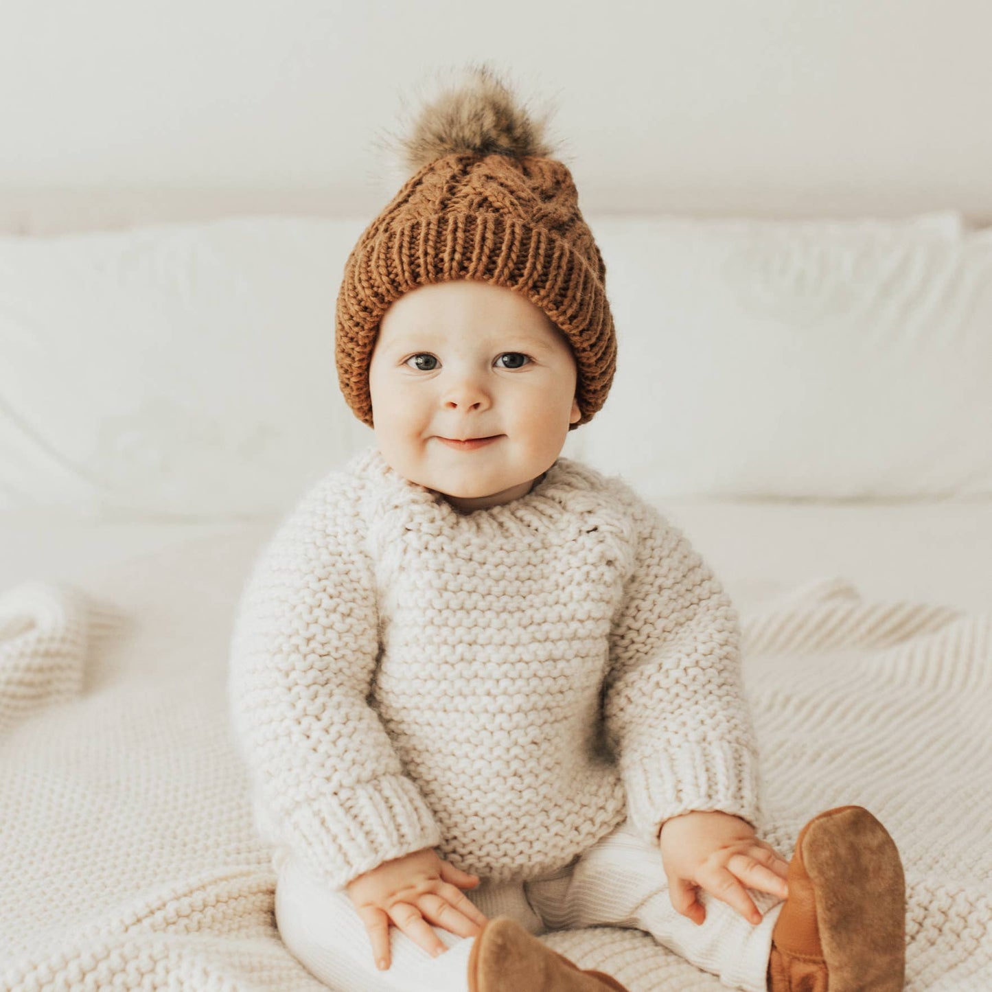 Garter Stitch Crew Neck Sweater Natural Baby & Toddler