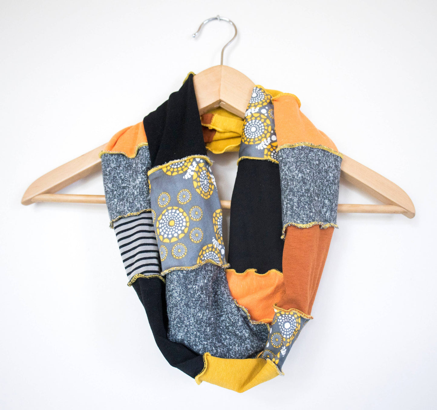 Infinity Scarf Sunburst Organic Hemp Cotton Stripes