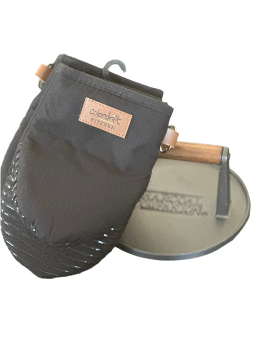 Oven mitt and grill press