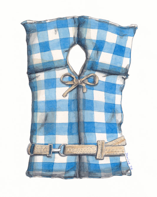Blue Gingham Life Vest