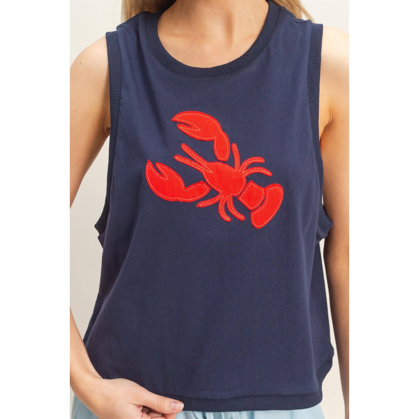 Sleeveless Tank With Lobster Patch