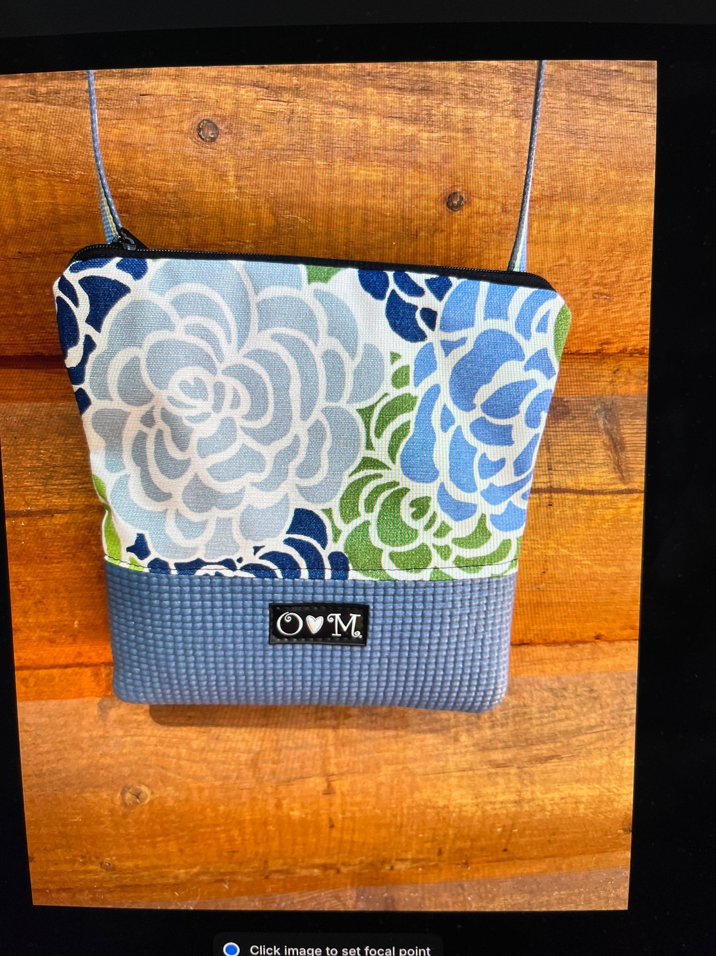 Stella Slate Blue Cross Body Purse-Floral