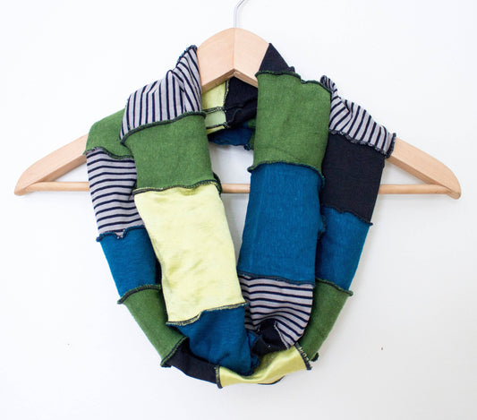 Organic Infinity Scarf in Jewel Tones - Hemp, Bamboo, Silk
