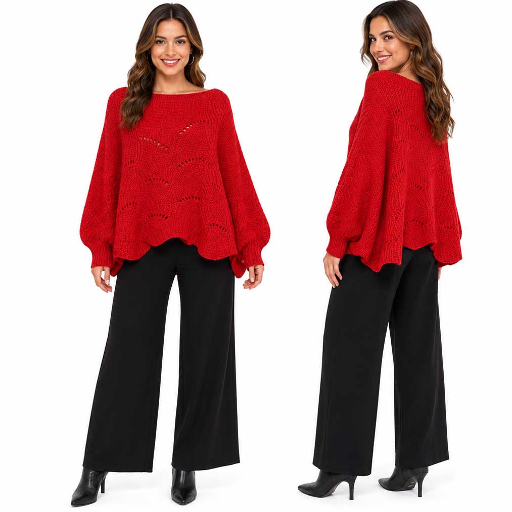 Sweater Poncho with Sleeves