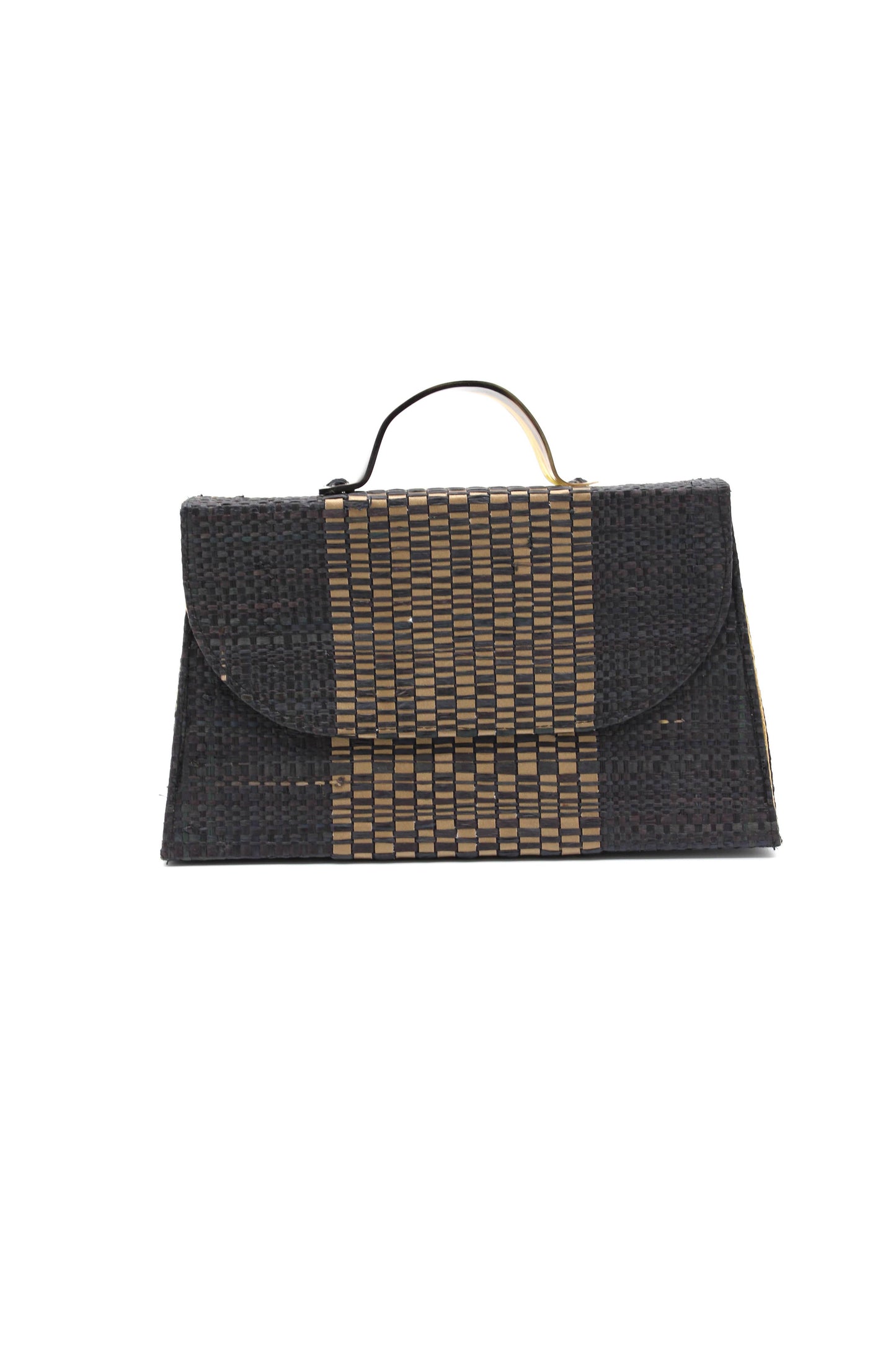 Wynwood Straw Handbag with Metallic Detailing & Horn Handle