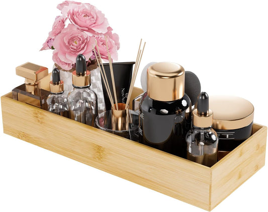 Bathroom Vanity Tray Organizer Bamboo