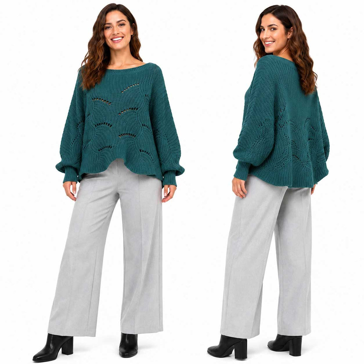Sweater Poncho with Sleeves