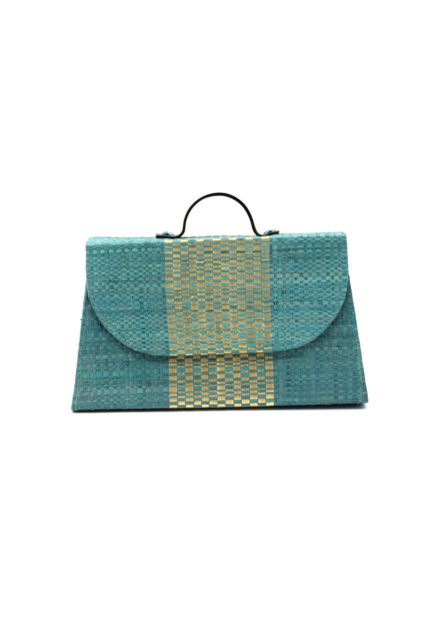 Wynwood Straw Handbag with Metallic Detailing & Horn Handle