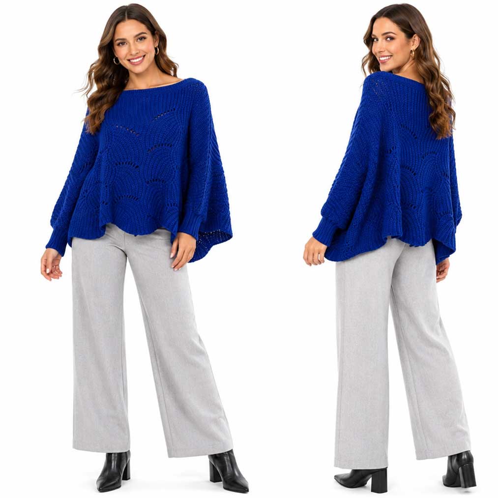 Sweater Poncho with Sleeves