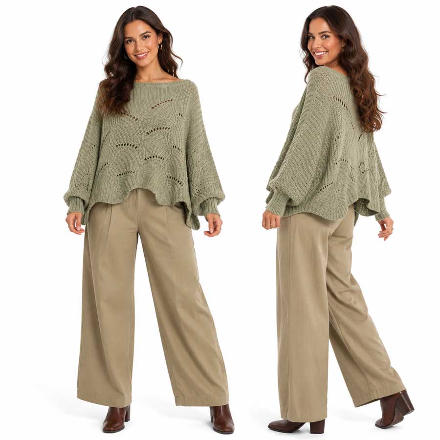 Sweater Poncho with Sleeves