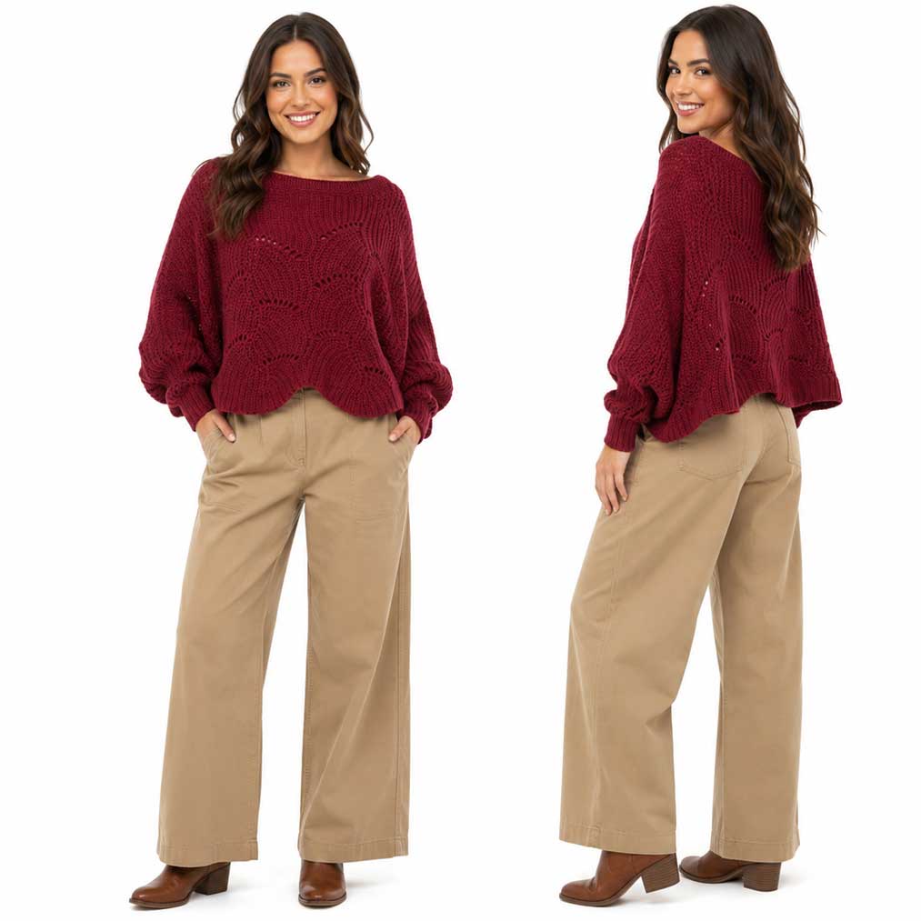 Sweater Poncho with Sleeves