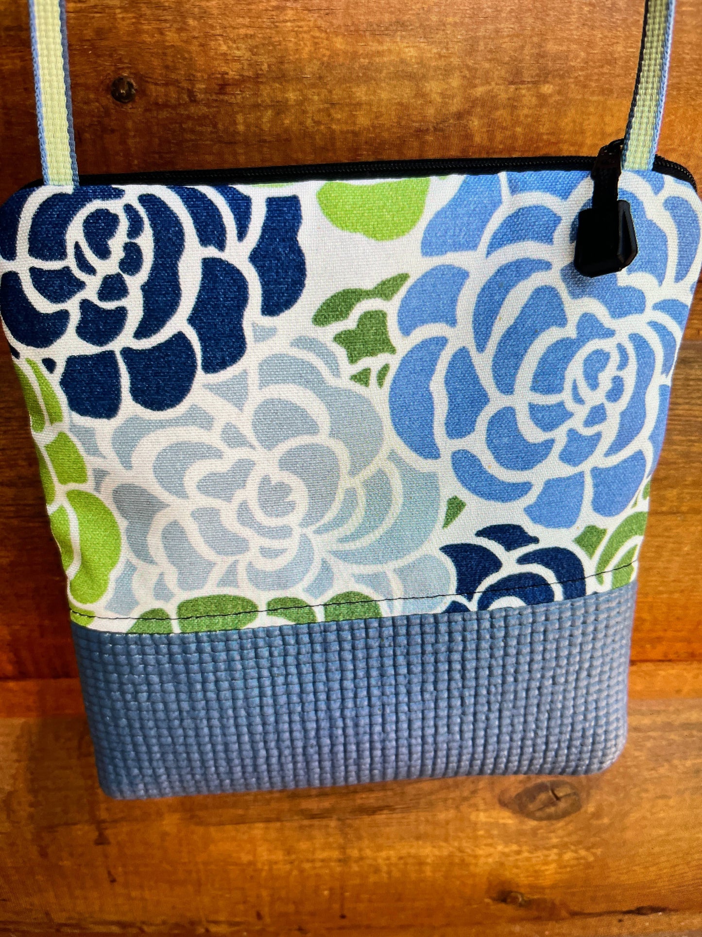 Stella Slate Blue Cross Body Purse-Floral