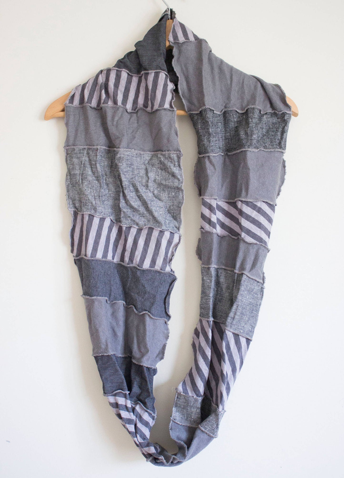 Infinity Scarf Lady Gray Organic Hemp Neutrals Stripes